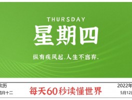 2022年5月12日,今日新闻头条新闻,每天60秒读懂世界