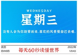 2022年5月04日，李海博客带你每天60秒读懂世界