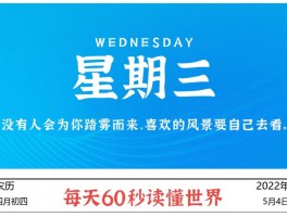2022年5月04日，李海博客带你每天60秒读懂世界
