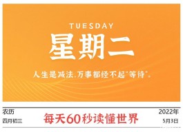 2022年5月03日，李海博客带你每天60秒读懂世界