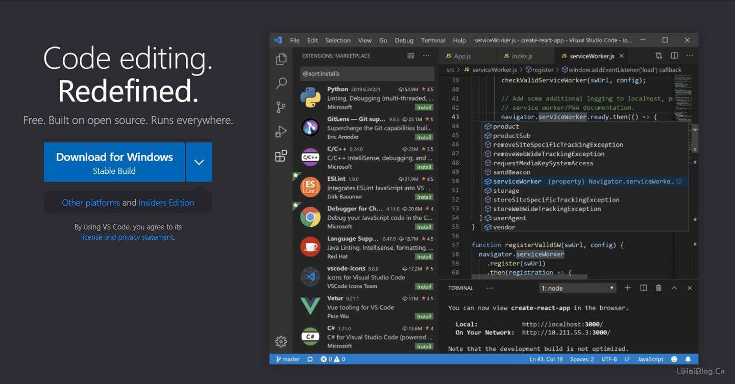 免费开源且跨平台的代码编辑器Visual Studio Code